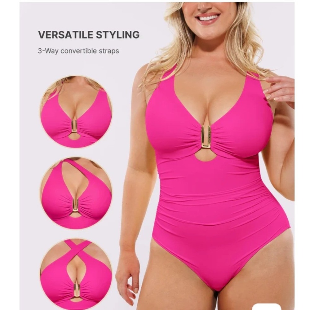 NWT Shapellx Smart Sculpt
Ruched U-Wire Cut Out Shaping Swimsuit Sz Lg R51